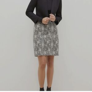 MM LaFleur The Noho Crackle Black & White Pencil Skirt  Size 8
